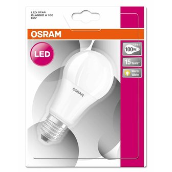 OSRAM LED (monochrome) EEC A+ (A++ - E) E27 Arbitrary 13 W = 100 W Warm white (&Oslash; x L) 62 mm x 118 mm 1 pc(s)