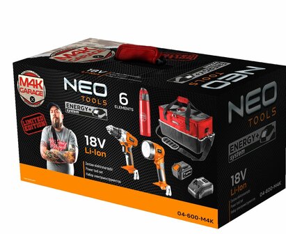 Neo Tools / Graphite Energy+ Accu schroefboormachine set in luxe klustas