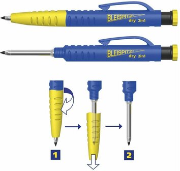 Bleispitz Mechanisch potlood + diep-gat marker grafiet, inclusief 6 stiften