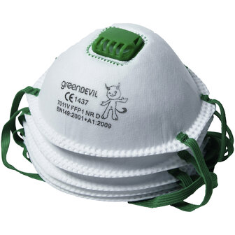 Stofmasker met ventiel. FFP 1, EN 149. 5 stuks