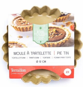 Terraillon Set van 2 Tartelettevormen - &Oslash;12 cm - (Gemaakt in Itali&euml;)