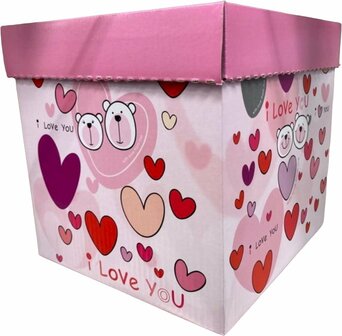 Opberg doos Love You - geschenk verpakking - storage box Small -liefde - Valentijn - verpakking  - Set van 3: 1x Small 1x medium 1x Large