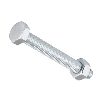 Zeskantbout met Moer verzinkt M 6 x 40 mm 50 stuks