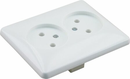 Uni Inbouw Stopcontact - 2-voudig - Polarwit