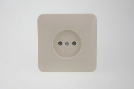 Uni Inbouw Stopcontact - 1-voudig - Vaste Voorplaat - Cr&egrave;me