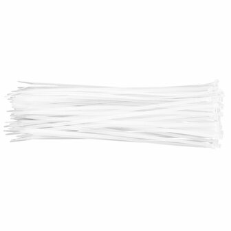 Smart Kabelbinders, Tie-wraps, Tyraps, 4,8 x 300 mm WIT, 100 stuks