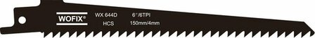 Wofix 5121004 / WX644D Reciprozaagblad - 150 x 6TPI - Hout (5st)