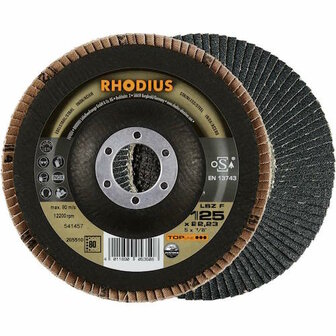 Rhodius Lamellenslijpschijf conisch 125 x 22,23 mm, Korrel 80 