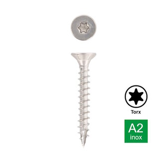 Sch&auml;fer en Peters Spaanplaatschroef Verzonken kop TX25 - 5.0 x 20 mm (500 stuks) - RVS A2