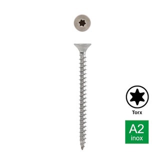 Sch&auml;fer en Peters Spaanplaatschroef Verzonken Versterkte kop TX25 - 5.0 x 30 mm (500 stuks) - RVS A2
