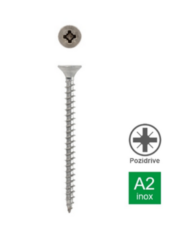 Sch&auml;fer en Peters Spaanplaatschroef Verzonken Versterkte kop PZ2 - 4.5 x 45 mm (200 stuks) - RVS A2