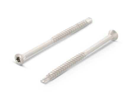 Sch&auml;fer en Peters Glaslatschroef Versterkte kop TX10 - 3.2 x 50/30 mm (200 stuks) - RVS A2 - Deeldraad - Boorpunt