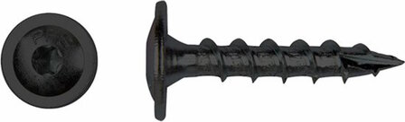 PGB PFS Schotelkopschroef Flenskop Zwart Verzinkt TX40 - 8.0 x 40 mm (50 stuks) - met Snijpunt
