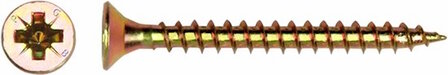 PGB Spaanplaatschroef PZ2 Verzinkt - 4.0 x 30 mm (200 stuks) - Geel