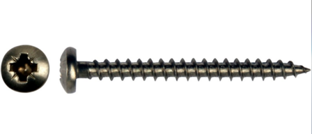 PGB Spaanplaatschroef Bolkop PZ2 - 3.5 x 12 mm (200 stuks) - RVS A2