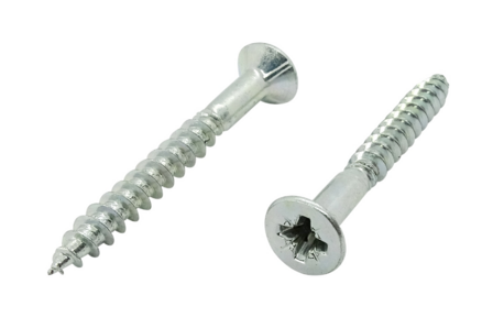 STAFA Spaanplaatschroef PZ2 Verzinkt - 4.5 x 35 mm (200 stuks) Deeldraad met Kopboring voor Afdekkapjes