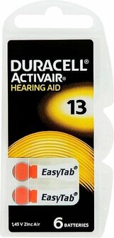 Duracell PR48 DA13 Knoopcel batterij voor Hoortoestellen - 6 Stuks