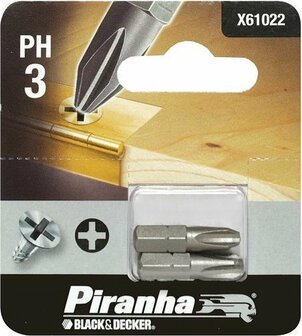 Piranha Schroefbit PH3 X61022 (2 stuks) 25 mm