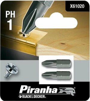 Piranha Schroefbit PH1 X61020 (2 stuks) 25 mm