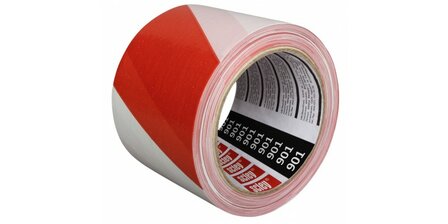 Afzetlint Rood Wit 80 mm x 100 m