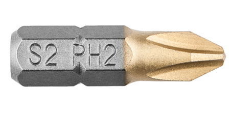 Schroef Bit PH 2, 25 mm. (2X) GRAPHITE