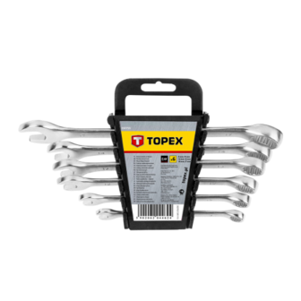 TOPEX Ring / steeksleutelset 8-17 mm