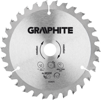 Cirkelzaagblad 165 mm, 30 tands, Hout GRAPHITE 