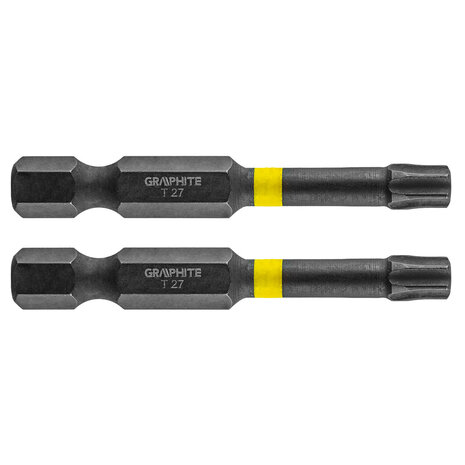 GRAPHITE Bit IMPACT TX 27 x 50 mm, S2 Staal Full Fit Kop, 2 stuks