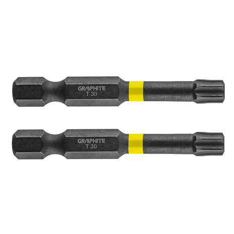 GRAPHITE Bit IMPACT TX 30 x 50 mm, S2 Staal Full Fit Kop, 2 stuks