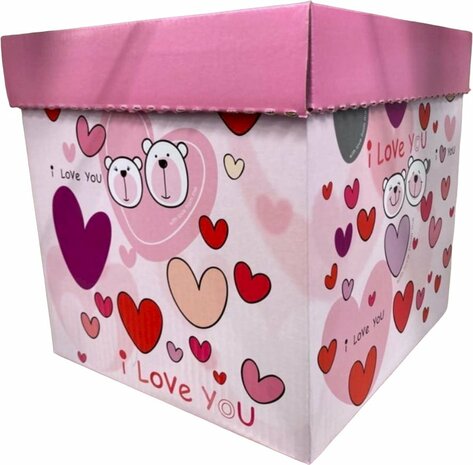 Opberg doos Love You - geschenk verpakking - storage box Small -liefde - Valentijn - verpakking  - Set van 3: 1x Small 1x medium 1x Large