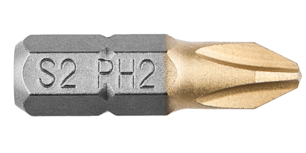 Schroef Bit PH 2, 25 mm. (2X) GRAPHITE