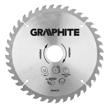 Cirkelzaagblad 160 mm, 30 tands, Hout GRAPHITE 