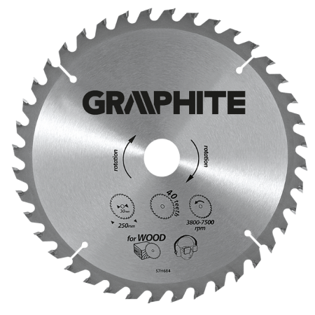 GRAPHITE Cirkelzaagblad 160 mm, 18 tands, Hout