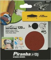 Piranha Schuurschijf 125 mm zelfhechtend klittenband 120K 3 stuks X32077