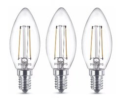 Philips LED-kaarslampen Classic filament 25 W 250 lumen 3 stuks