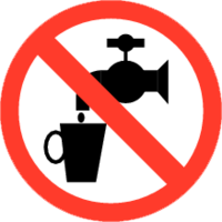 Geen drinkwater; Sticker. Rond 200 mm