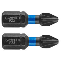 GRAPHITE Bit IMPACT PZ 2 x 25 mm, S2 Staal Full Fit Kop, 2 stuks