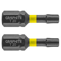 GRAPHITE Bit IMPACT TX 20 x 25 mm, S2 Staal Full Fit Kop, 2 stuks