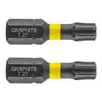 GRAPHITE Bit IMPACT TX 27 x 25 mm, S2 Staal Full Fit Kop, 2 stuks