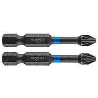 GRAPHITE Bit IMPACT PZ 2 x 50 mm, S2 Staal Full Fit Kop, 2 stuks