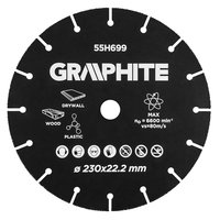 Graphite Carbide Multi Slijpschijf voor hout, kunststof, gips, ect. 230mm