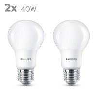 Philips LED Lamp E27 Mat 40W Warm Wit Licht 2 stuks