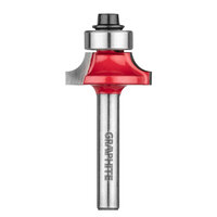 Kwartrond profielfrees met geleidelager 22,5 x 9 mm schacht 6 mm GRAPHITE