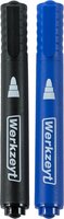 WerkZeyt Permanent Marker zwart + blauw - Watervast - Lijndikte 1,3mm tot 3,3mm