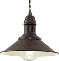 EGLO Vintage Stockbury - Hanglamp - 1 Lichts - Ø210mm. - Antiek Bruin, Beige