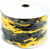 Plastic ketting, geel zwart 6 mm - 25 meter