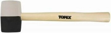 Topex Rubber Hamer 450gr Zwart/wit Houtensteel