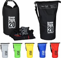 Relaxdays Ocean Pack 20 liter - waterdichte tas - strandtas - zeilen - outdoor plunjezak - zwart