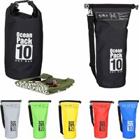 Relaxdays Ocean Pack 10 Liter - Dry Bag - outdoor droogtas - waterdichte tas tegen regen - zwart