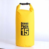 Relaxdays Ocean Pack 15 liter - waterdichte tas - strandtas - zeilen - outdoor plunjezak - geel
